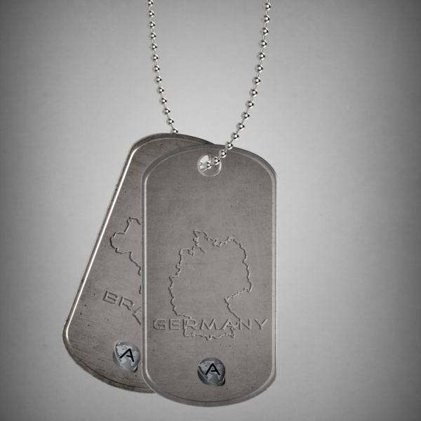 Dual Country Steel Dog Tags